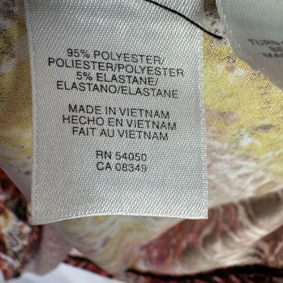 Jones Studio Women's Sleeveless Top Blouse Size 3X Orange/Pink Print V-Neck - Picture 3 of 5